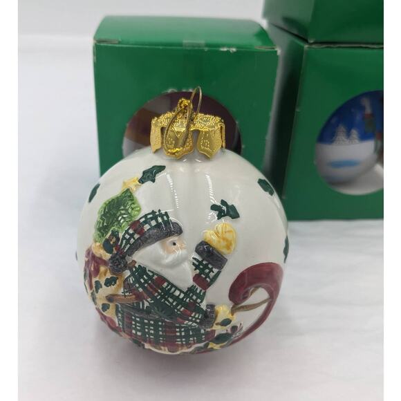 Vintage Christmas Ornaments Set of 4 Santa Sleigh, Santa Gifts, Angel, Xmas Tree - Picture 5 of 13